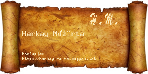 Harkay Márta névjegykártya